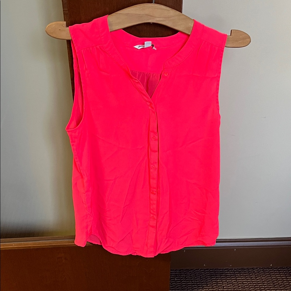 American Eagle Outfitters Neon Coral Sleeveless Blouse
